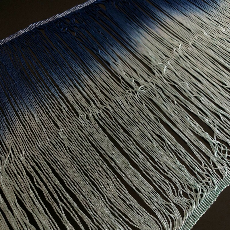 Entremeio de Franja Degradê - Azul Royal / Verde Menta - 40 cm
